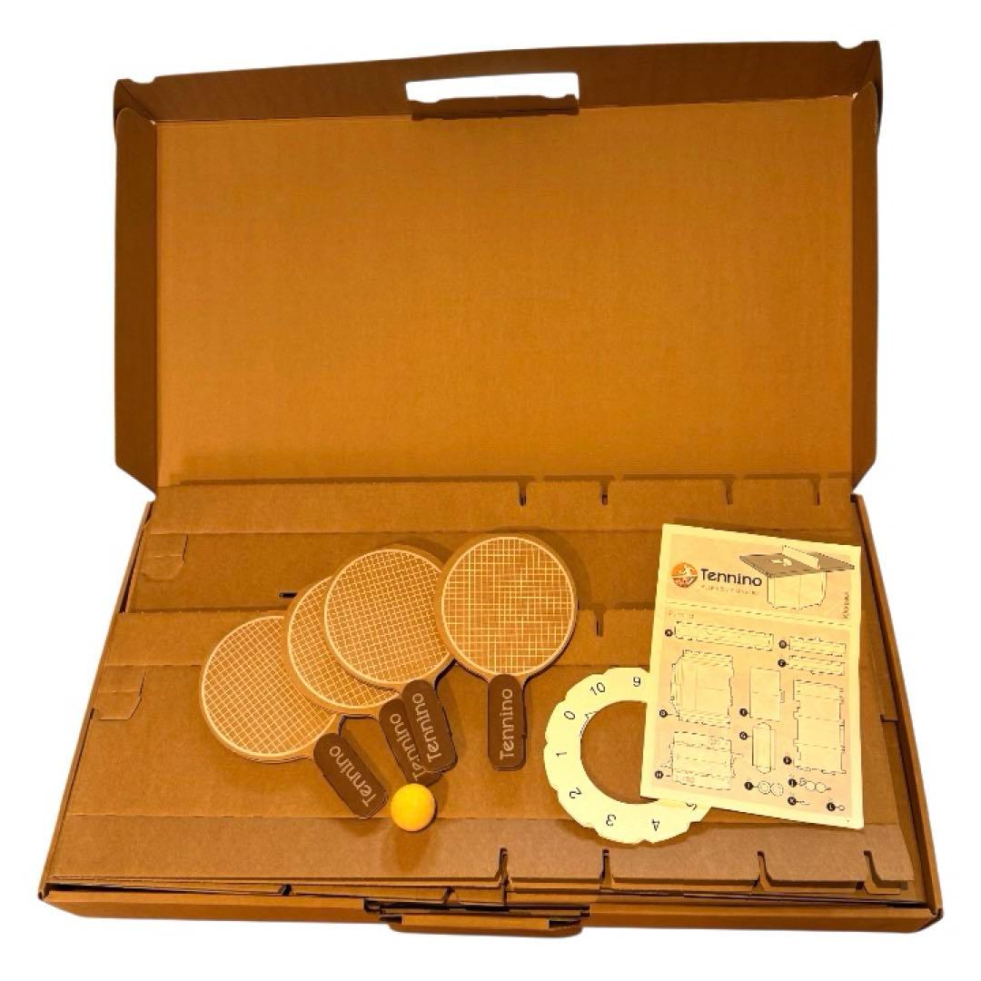 Tennino テニーノ　組み立て式　段ボール卓球台 ラケット付き