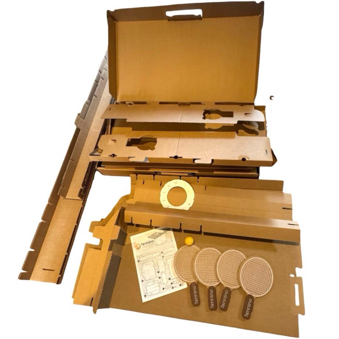 Tennino テニーノ　組み立て式　段ボール卓球台 ラケット付き