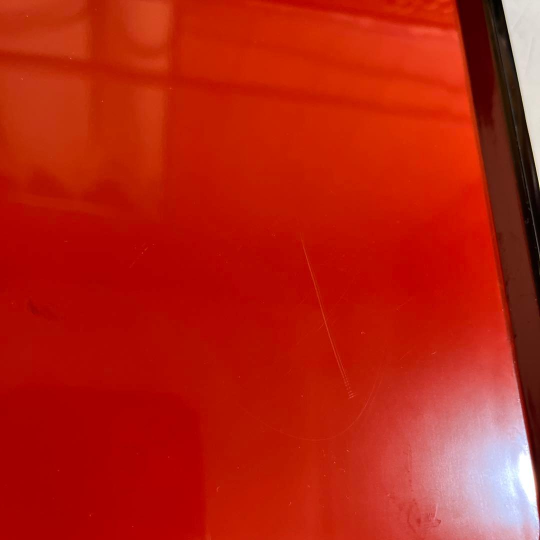 木製漆　輪島塗　沈金牡丹彫　2段重箱