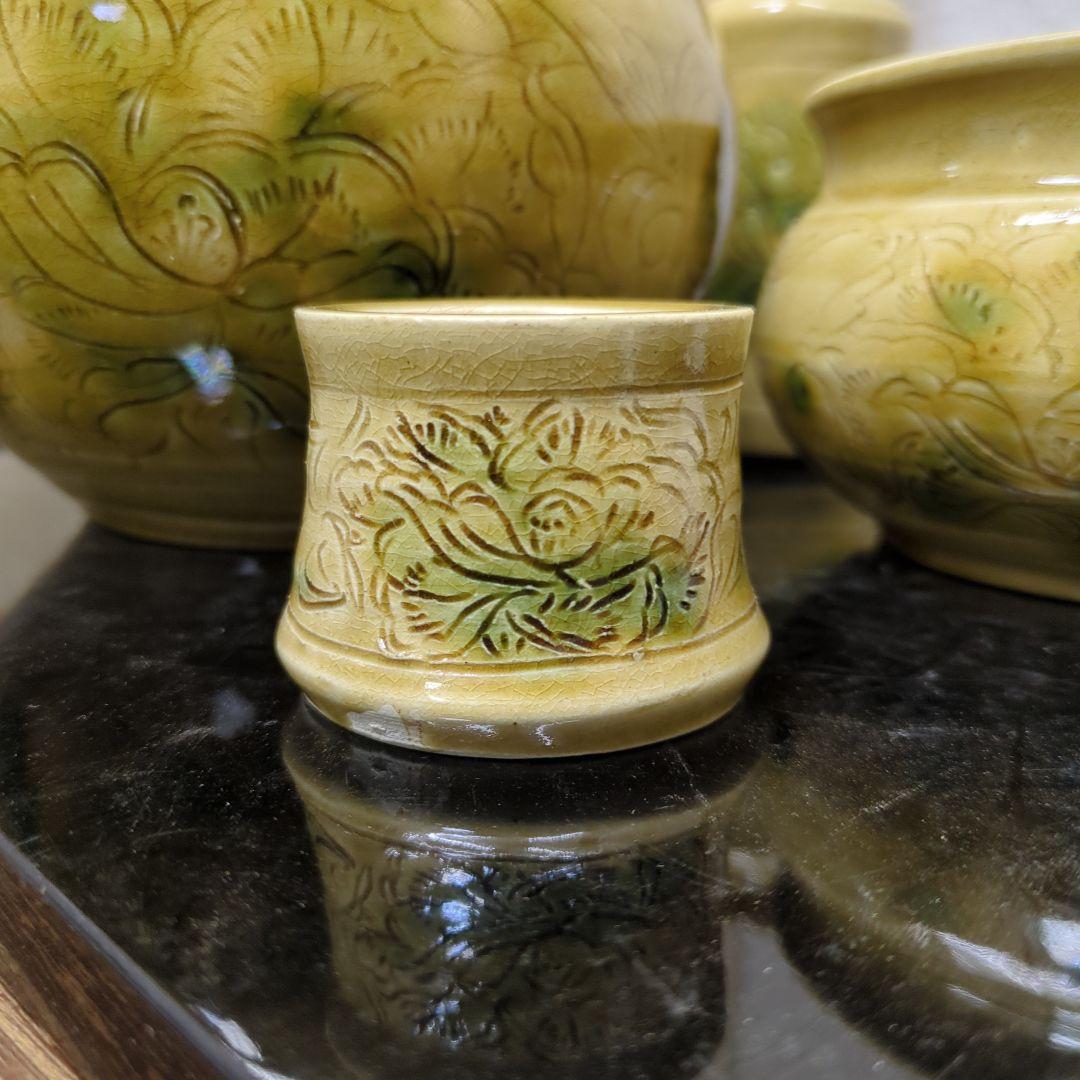 皆具　黄瀬戸　在銘　茶道具　陶器　セット　お点前　美品　木箱