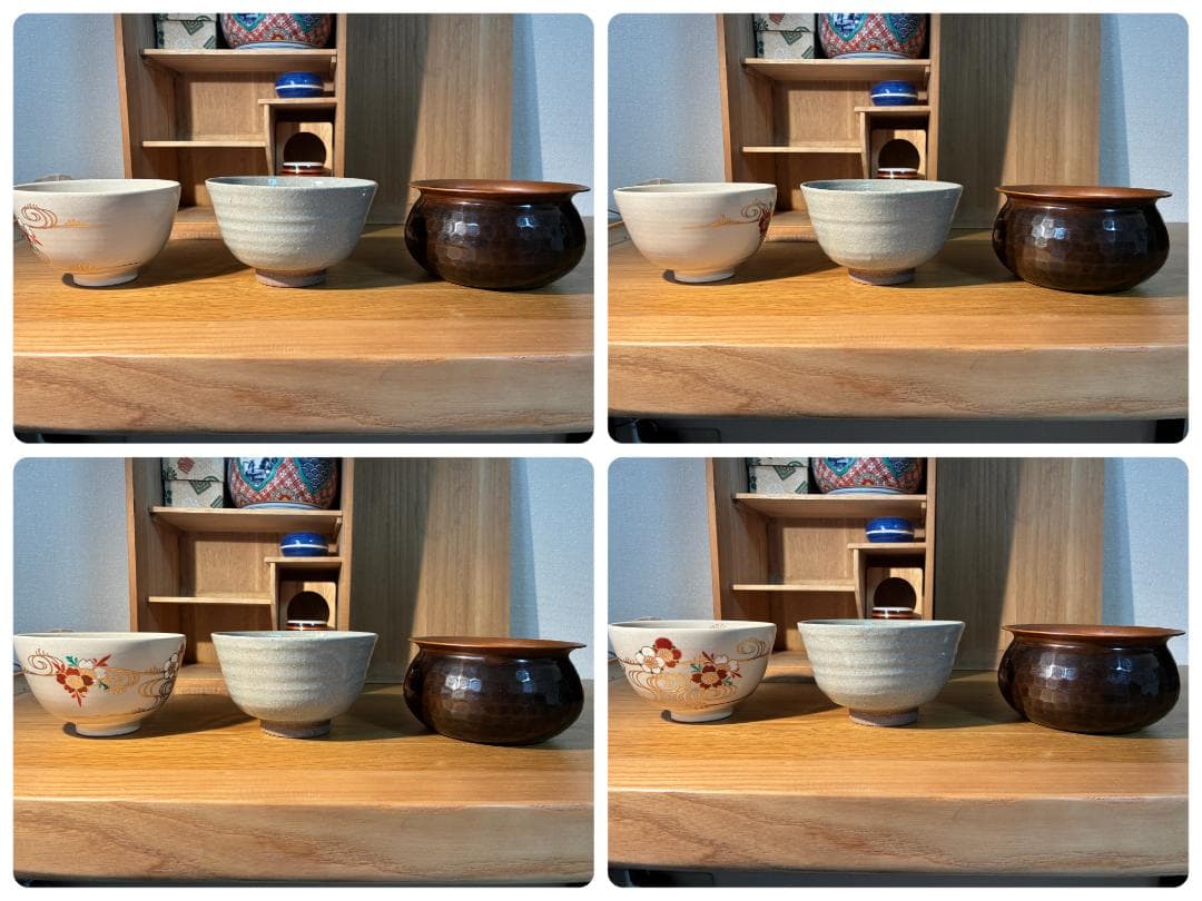 067 茶道具セット 陶器製茶碗と木箱付き