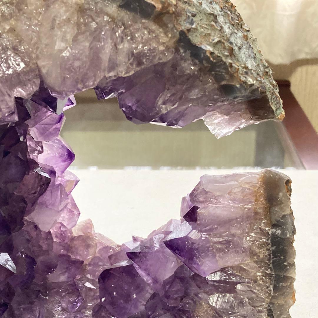 アメジスト 鑑賞石 原石 天然石 紫色 置物 オブジェ 台座 大型 約5.9kg