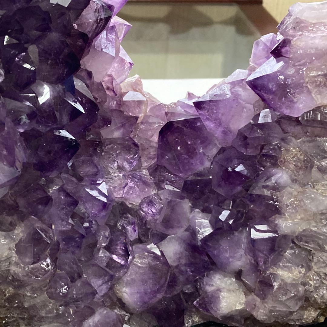 アメジスト 鑑賞石 原石 天然石 紫色 置物 オブジェ 台座 大型 約5.9kg