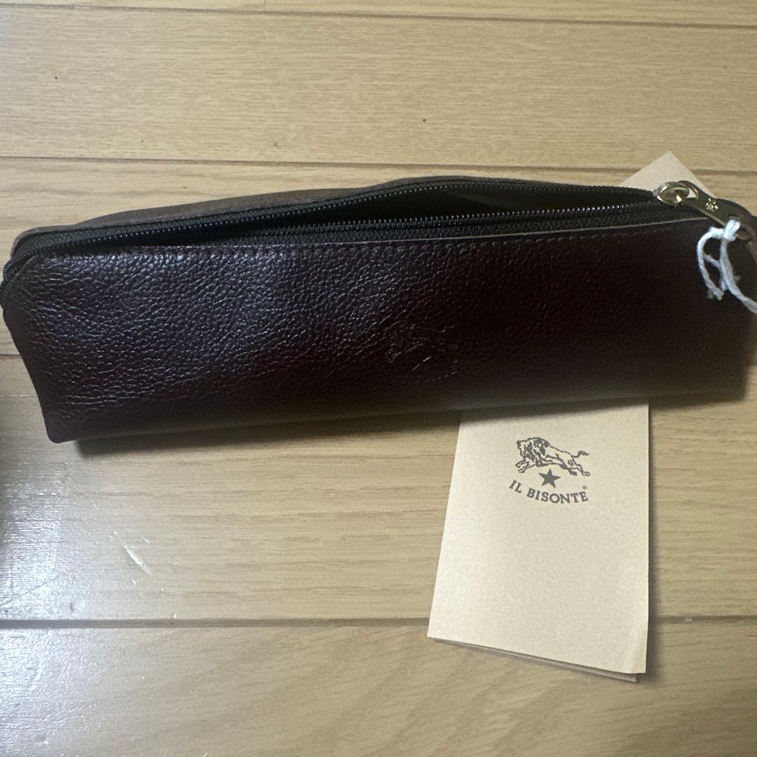 IL BISONTE レザー 筆箱 ダークブラウン