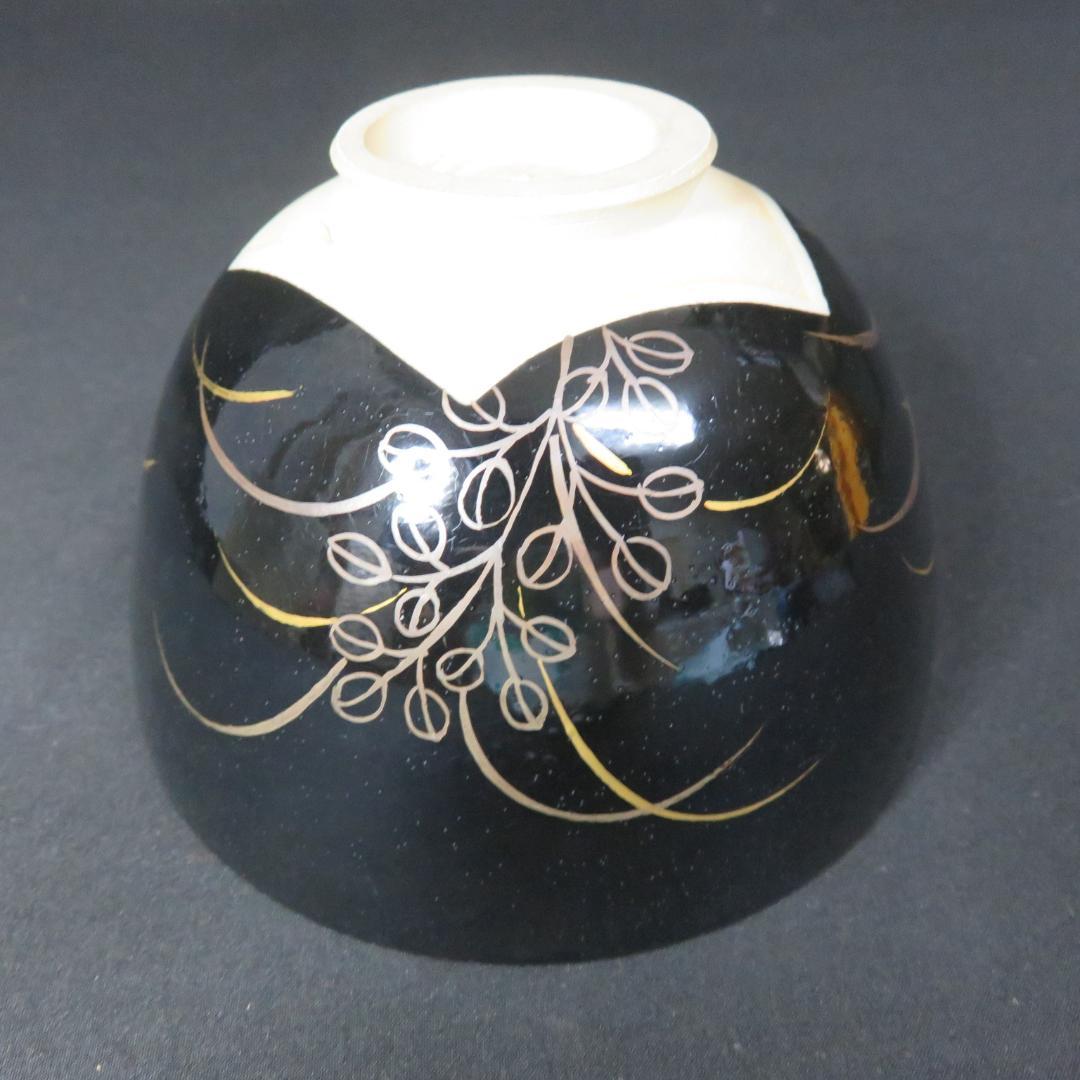 茶碗 貫入 膳所焼 月 すすき 銘 銀色 抹茶碗 茶器 茶道具