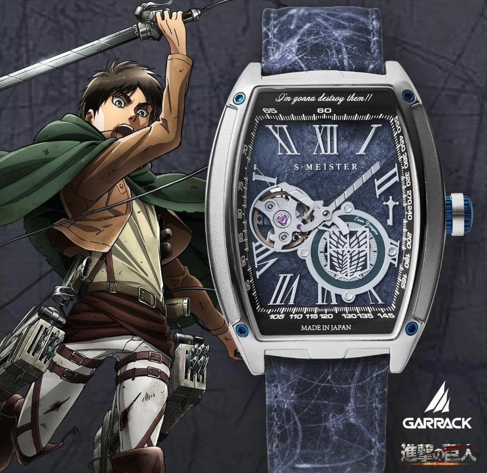 進撃の巨人　コラボ 「和紙」を使用した日本製の機械式腕時計　エレン　モデル