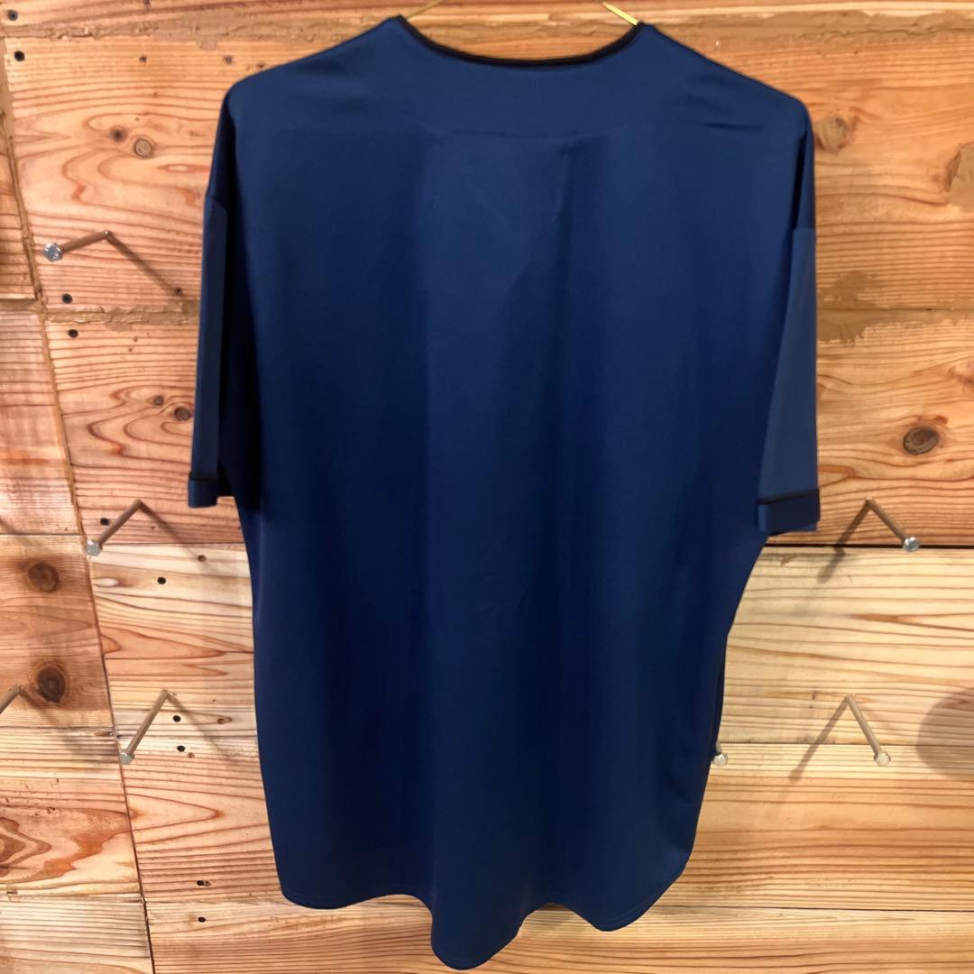 【希少】NLBM ニグロリーグ ベースボールシャツ GRAYS 刺繍ロゴ L 紺