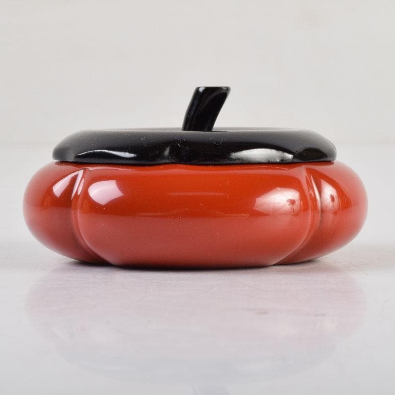 茶道具　朱塗　柿　香合　紫野　小林太玄極め箱　V　9183