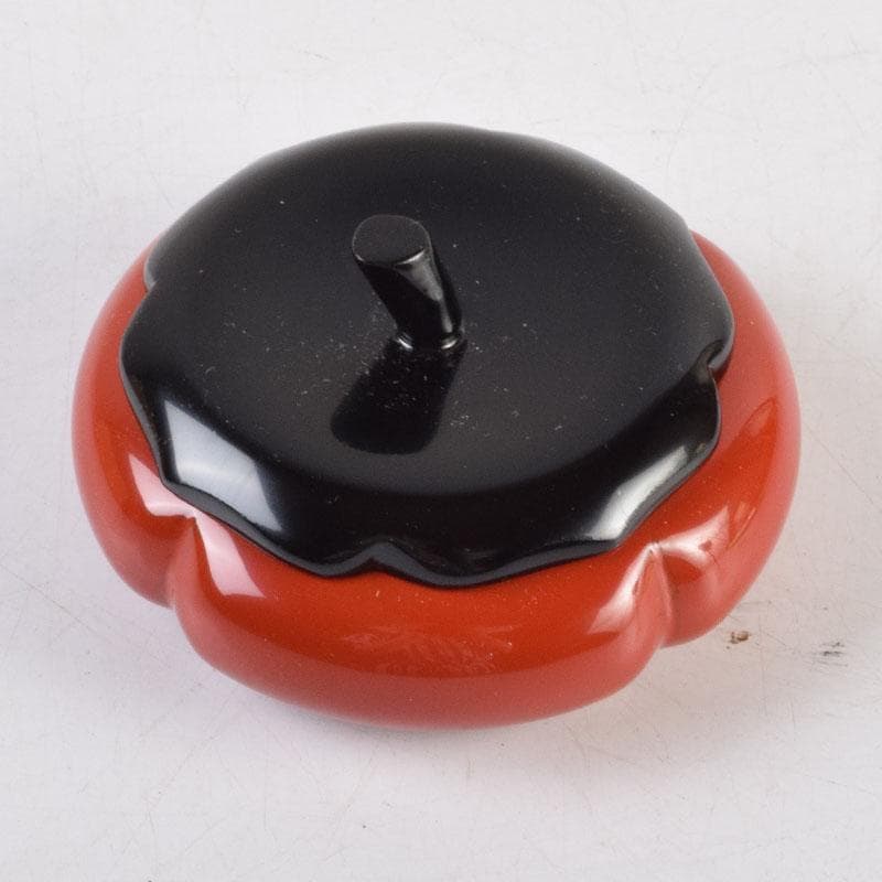 茶道具　朱塗　柿　香合　紫野　小林太玄極め箱　V　9183