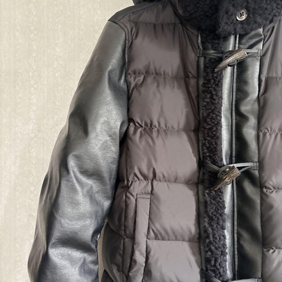 極美品♦︎St ANDREWS レザーライク ダウン ドッキング ブルゾン 黒L