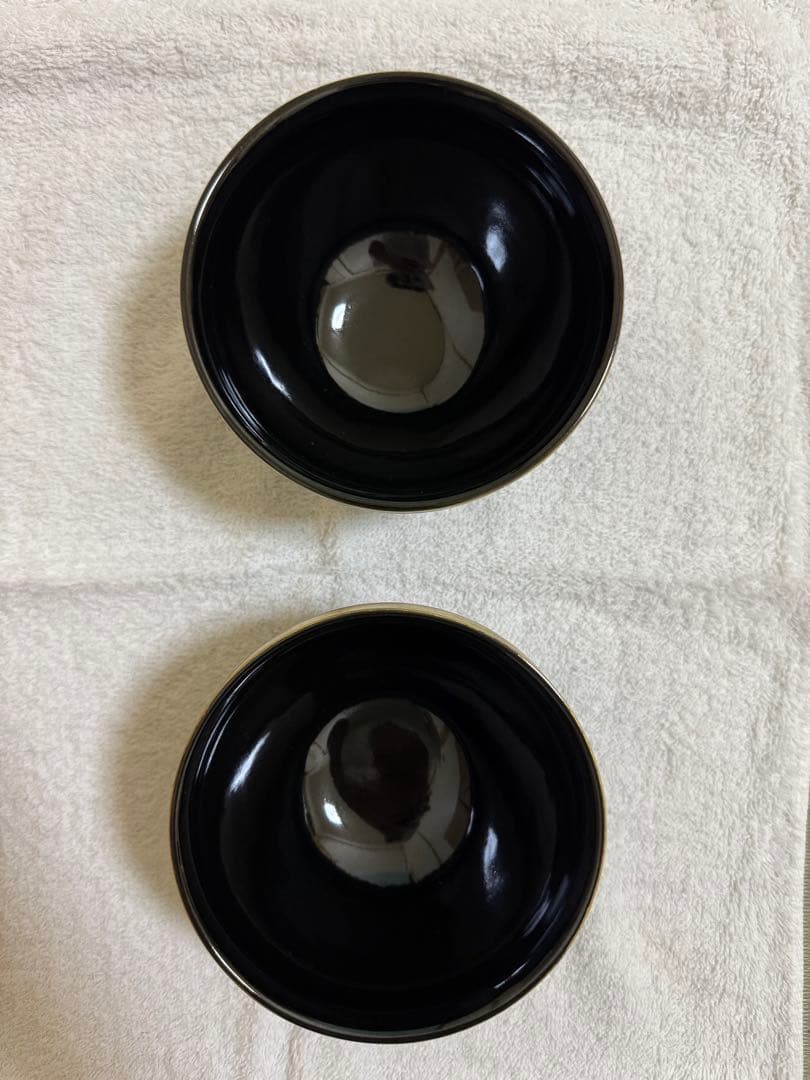 藤山造 仁清風 天目形 金刷毛目 数茶碗 10客 中外黒 共箱付き