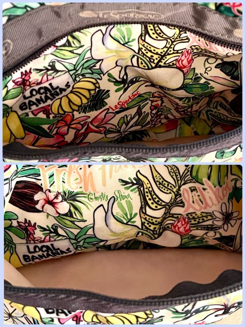 ハワイ限定　クリスティシン.コラボ　アロハマーケット柄　ラージボストンバッグ