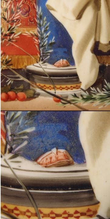 送料無料　18-19世紀手書き陶板「聖母マリア」 イタリア購入