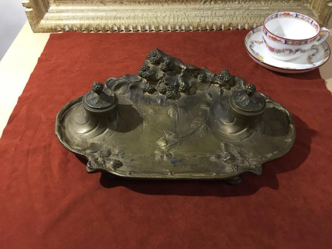 フランス   Marionnet アール・ヌーヴォー 果実文トレー