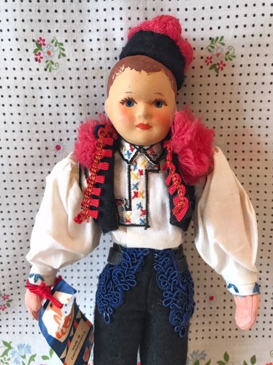 【超稀少！】チェコスロヴァキア製 モラヴィア民族衣装人形2体ペア デッドストック