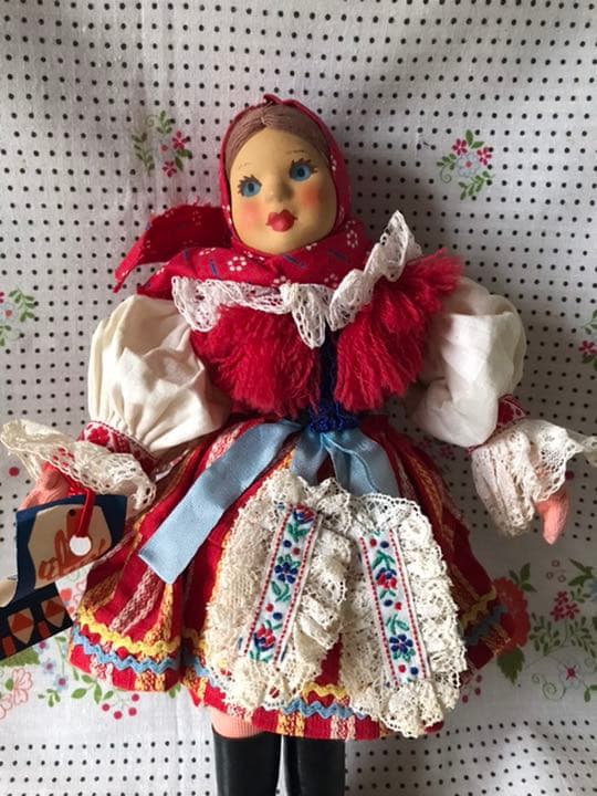 【超稀少！】チェコスロヴァキア製 モラヴィア民族衣装人形2体ペア デッドストック