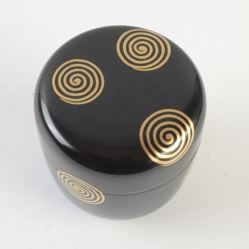 茶道具　坂下仙秀作　淡々斎好写　渦蒔絵　中棗　共箱　V　9834