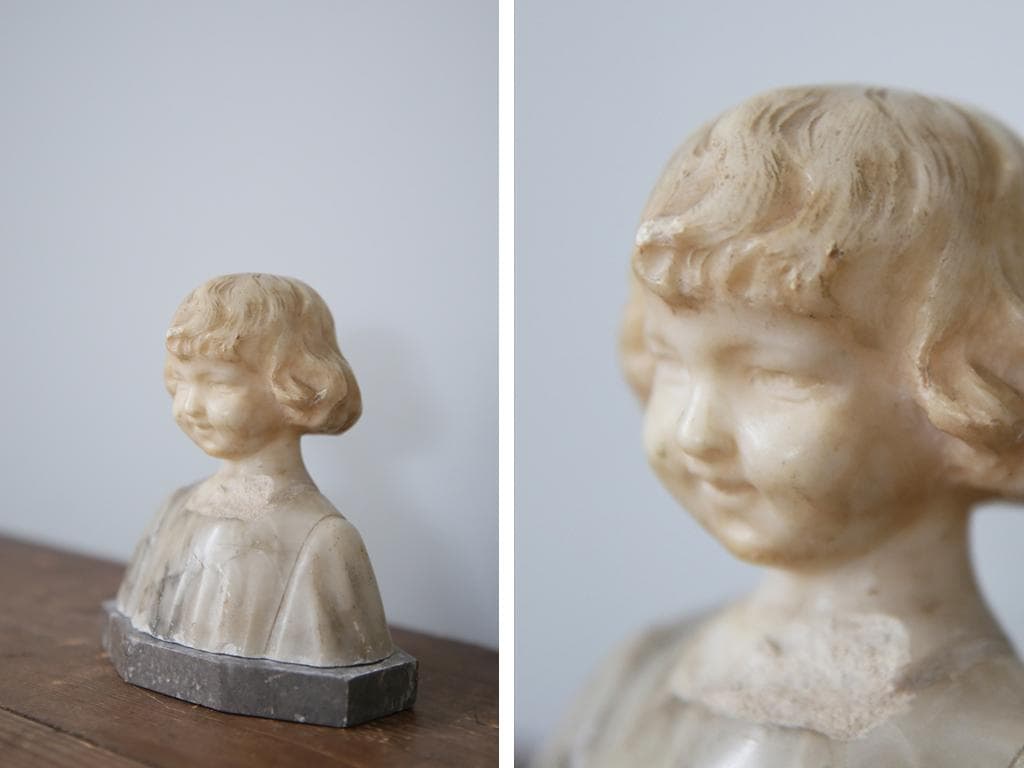 フランスアンティーク大理石製胸像/彫像/彫刻ペーパーウェイト(88-194-1)