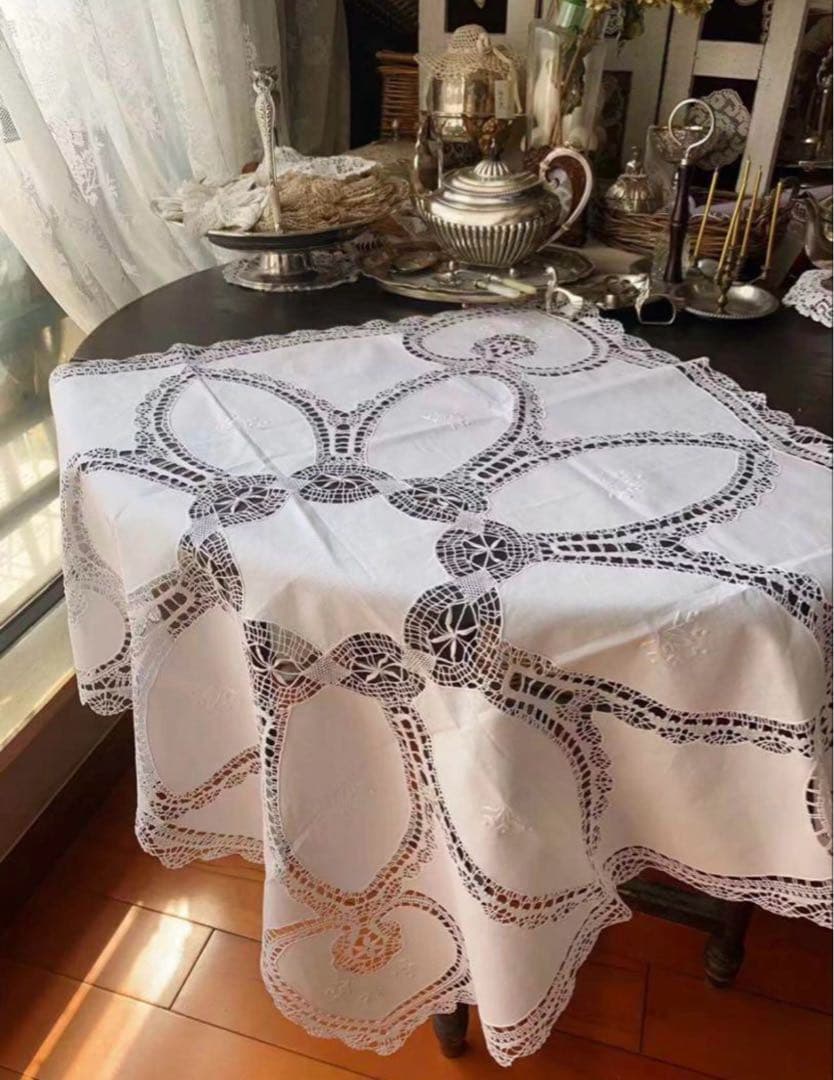 Vintageアンティーク ボビンレース テーブルクロス