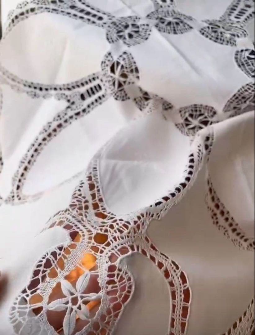 Vintageアンティーク ボビンレース テーブルクロス