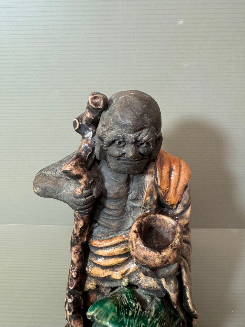 2719 時代物 人物 仙人青獅像　古美術 置物