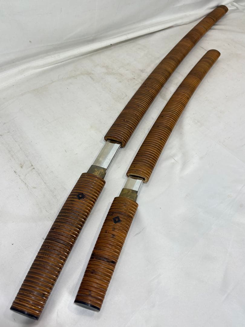 時代 武具 模造刀/100cm 68cm曲刀2本 木製鞘/