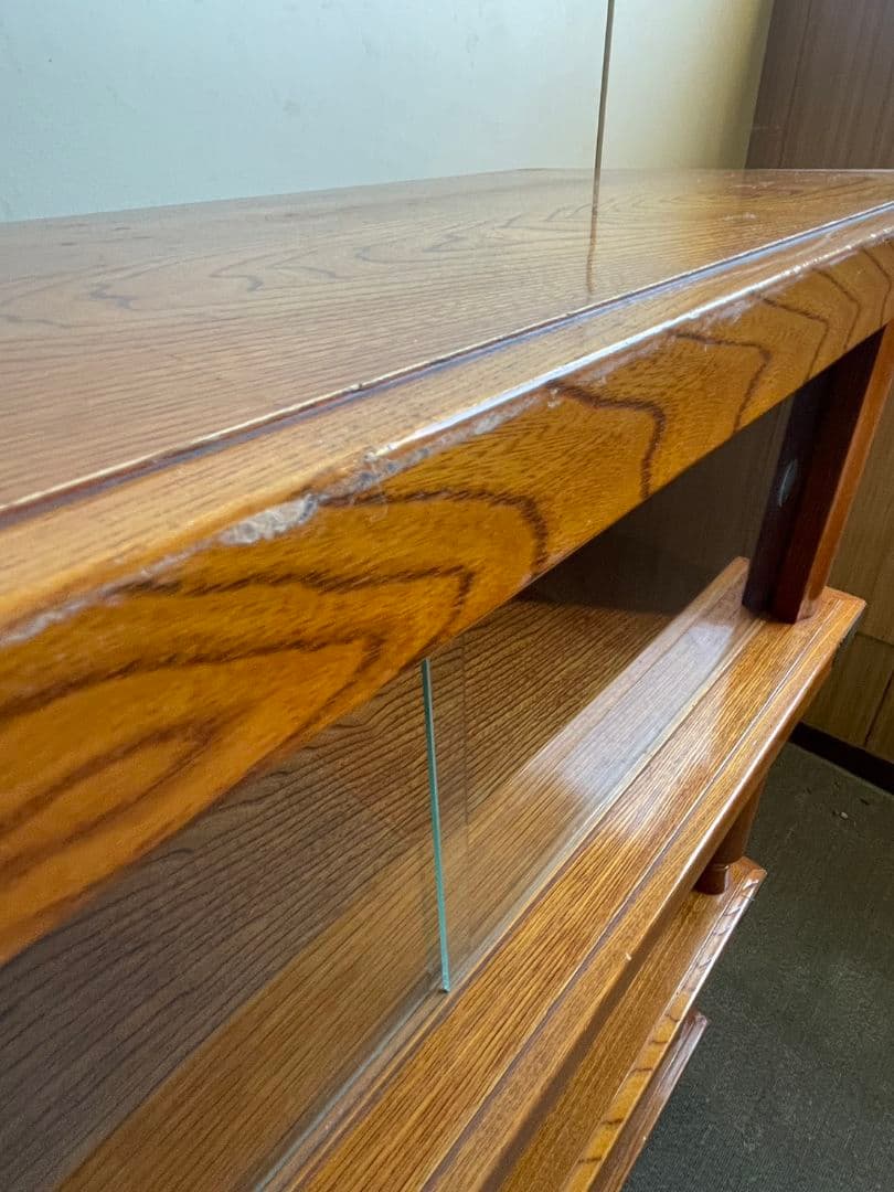 木製 アンティーク 茶箪笥 飾り棚 食器棚 収納 昭和 レトロ