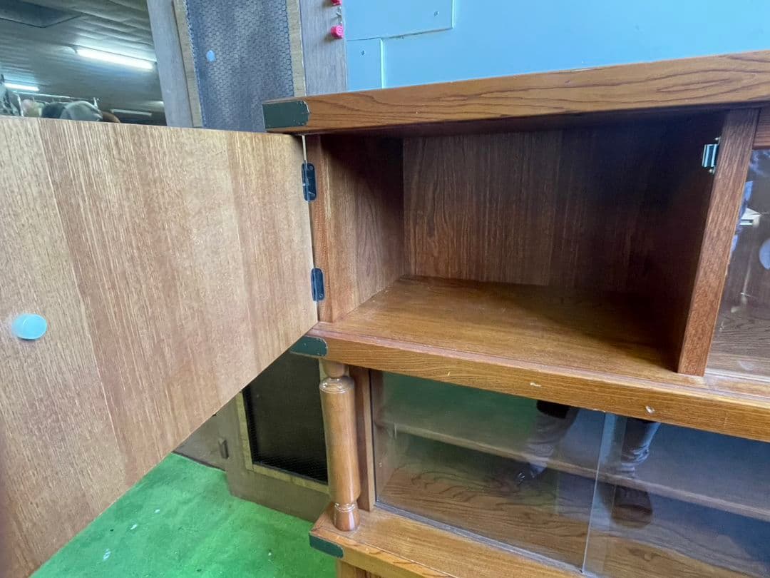 木製 アンティーク 茶箪笥 飾り棚 食器棚 収納 昭和 レトロ