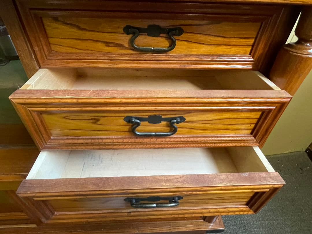 木製 アンティーク 茶箪笥 飾り棚 食器棚 収納 昭和 レトロ