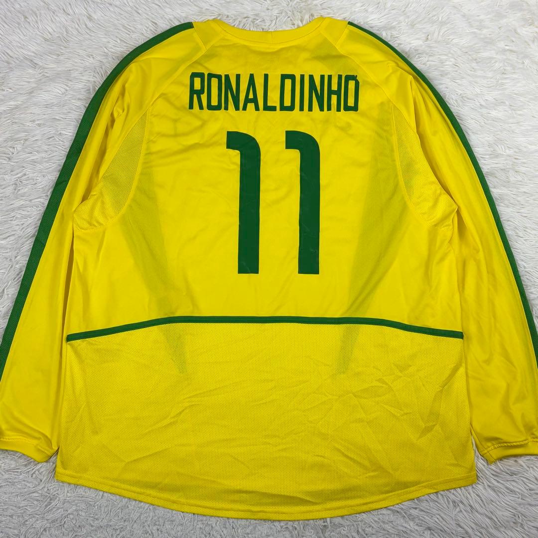 ナイキ ロナウジーニョ ブラジル代表 11 長袖 ユニフォーム 2002年 XL