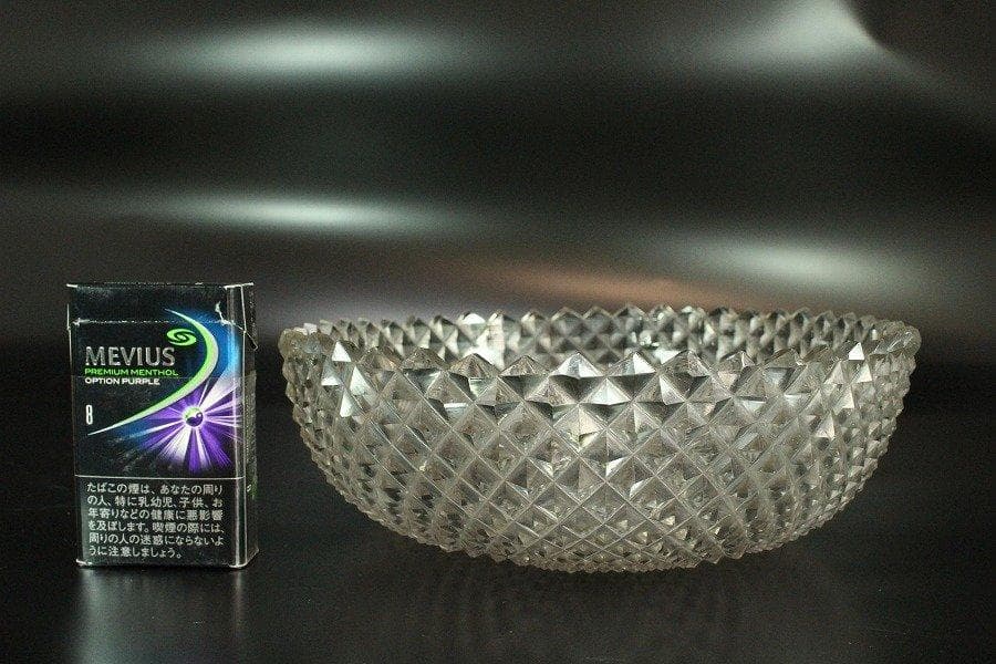 義山 切子硝子 時代 透明硝子 碗 菓子器 旧家蔵出