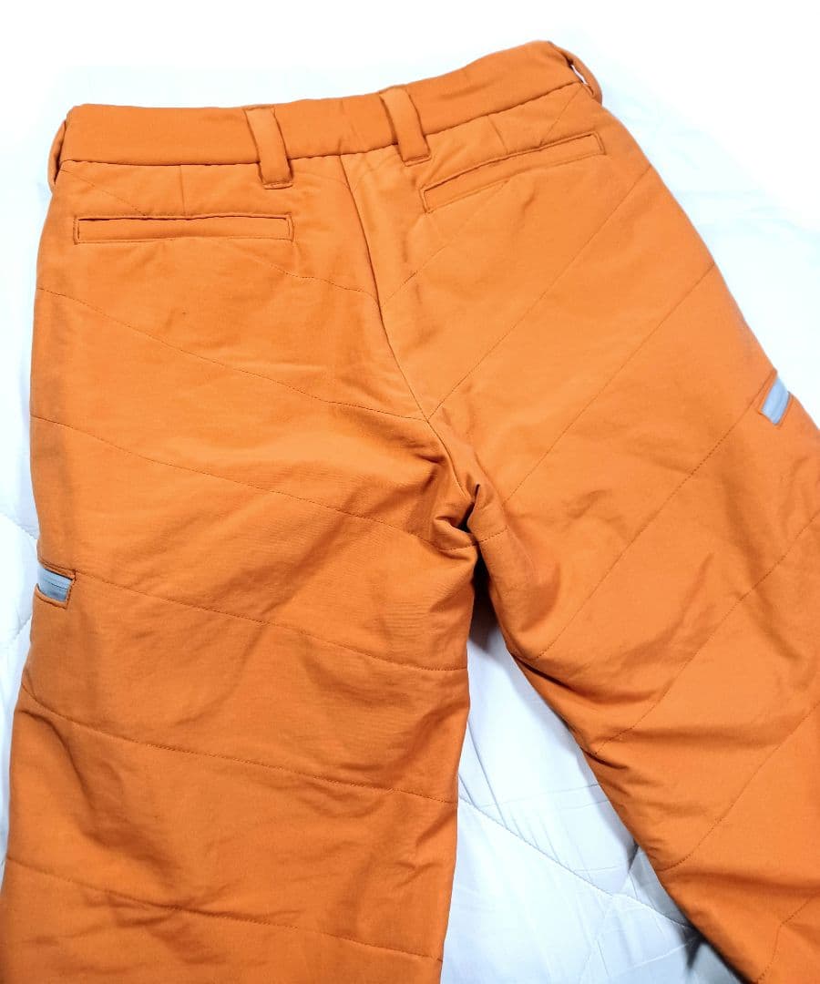 美品■TOVHO トヴホ 裏地付 防寒 撥水 中綿パンツ オレンジ メンズ 03
