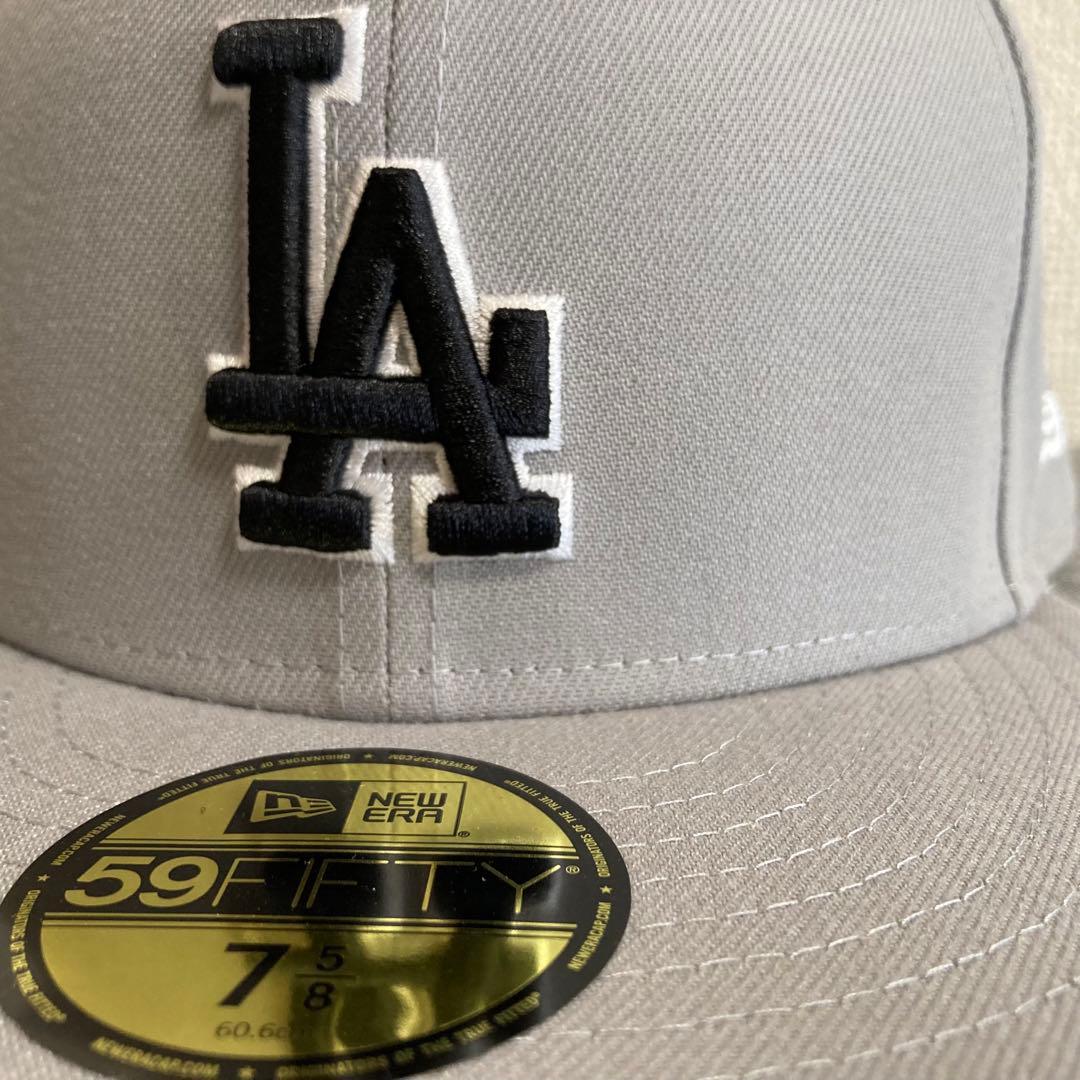 【海外限定】758 ニューエラ ロサンゼルスドジャース 59FIFTY グレー