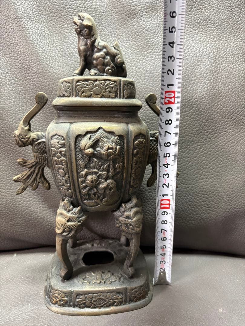 獅子香炉　置物