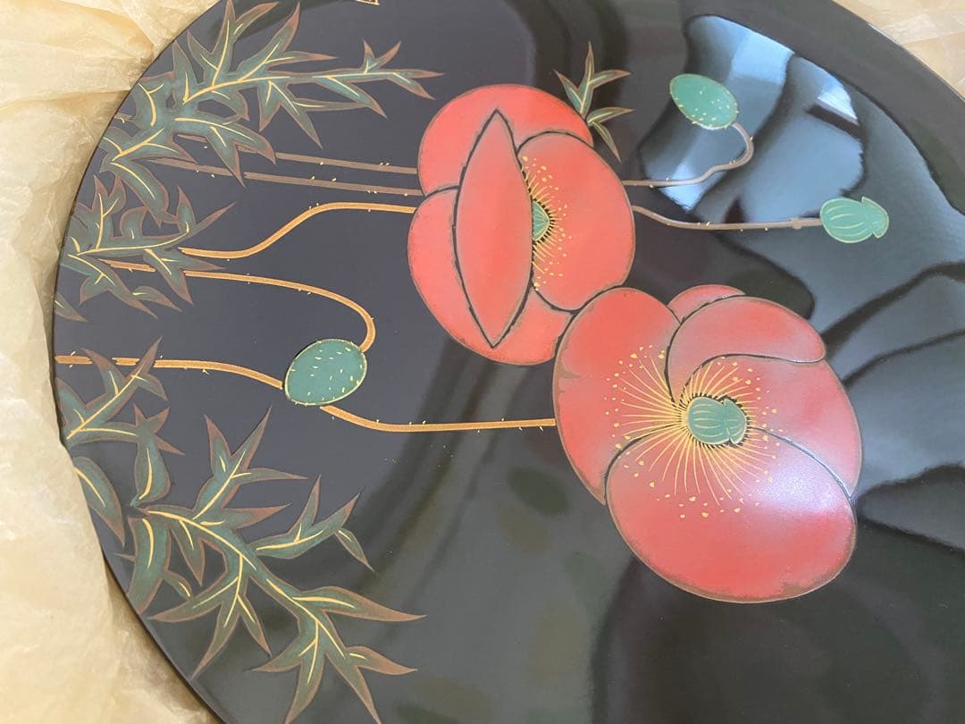 桜井一良　輪島塗　皿　蒔絵
