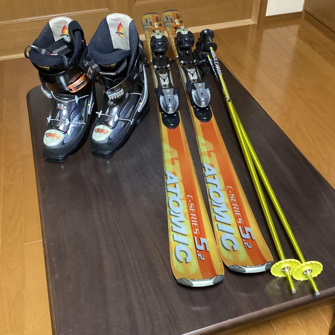 Atomicスキー板 ４点セット　オレンジ/イエロー