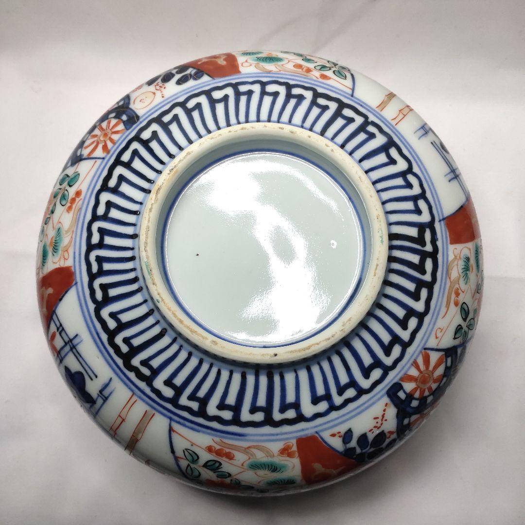 古伊万里焼 錦出三つ鉢 色絵金彩 手書き 明治中期 アンティーク 古美術美品