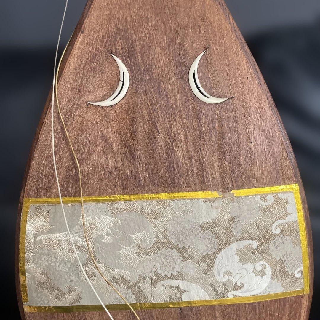 【希少】 筑前琵琶 四弦五柱 撥付 高級 レトロ 和楽器　名あり初代橘旭翁認定