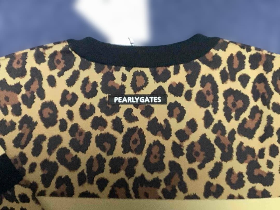 PEARLY GATES 光栓34レオパード柄セーター6/XL 茶 新品タグ付き