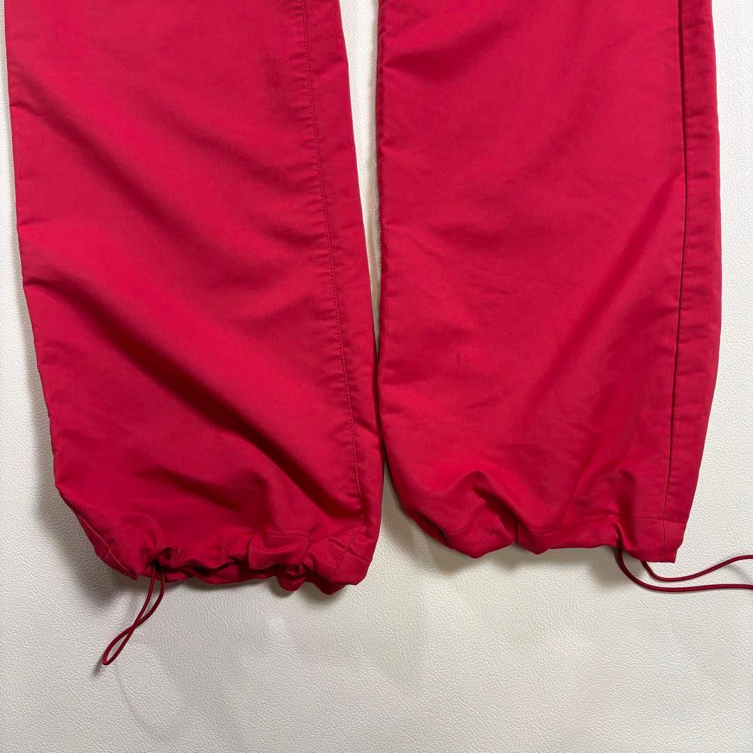 PEARLY GATES ロゴ刺繍 ゴルフパンツ 赤 5 裾ドローコード