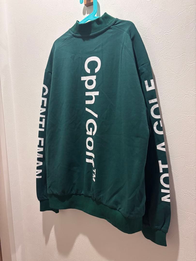 ロゴモックネックシャツ　グリーン　M