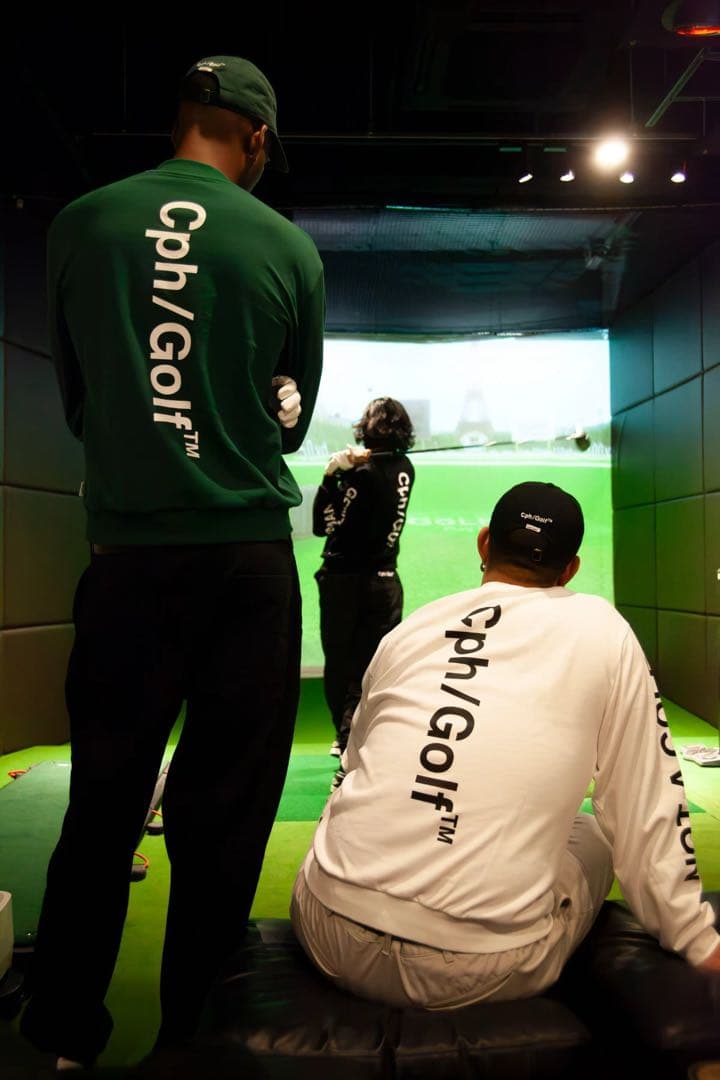 ロゴモックネックシャツ　グリーン　M