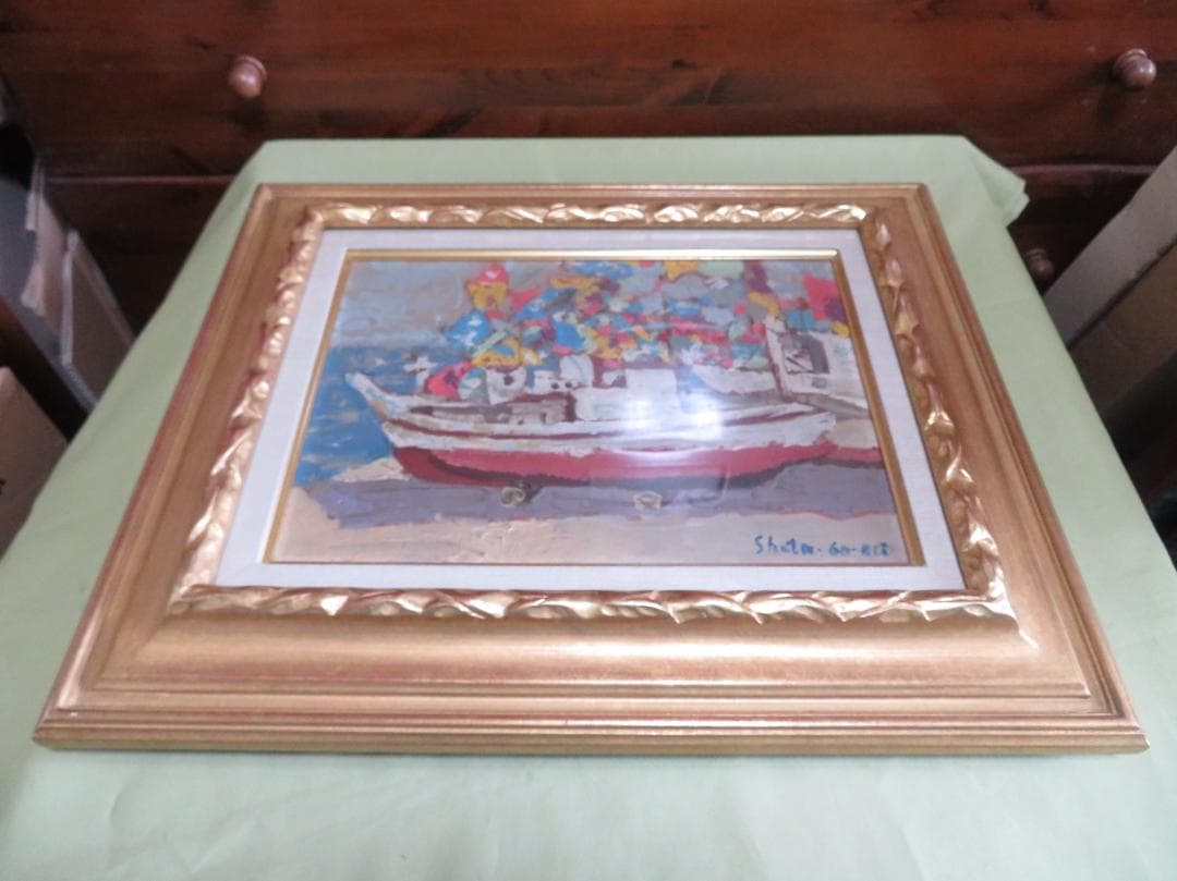 福留章太　「祭り」　油彩　F4号　国画会　国画奨学賞・褒状受賞　鳥取県