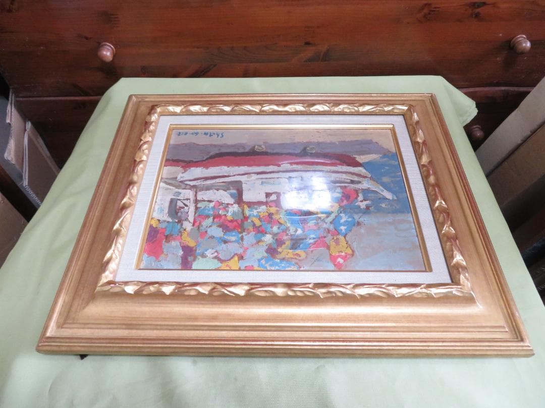 福留章太　「祭り」　油彩　F4号　国画会　国画奨学賞・褒状受賞　鳥取県