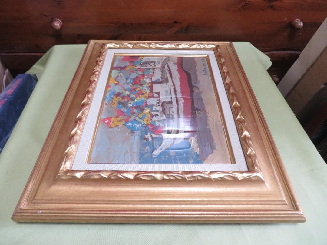 福留章太　「祭り」　油彩　F4号　国画会　国画奨学賞・褒状受賞　鳥取県