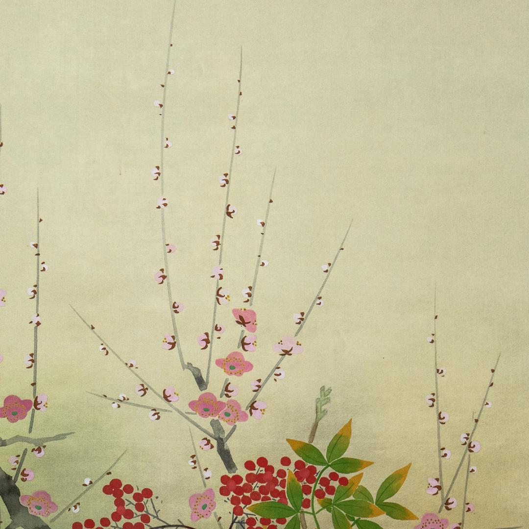 掛軸-1324　堤不羈　万葉四季　4幅対　共箱