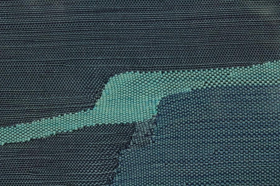 室内調度品 裂地風景画 額装 西陣 呉服屋蔵(K-LC936)