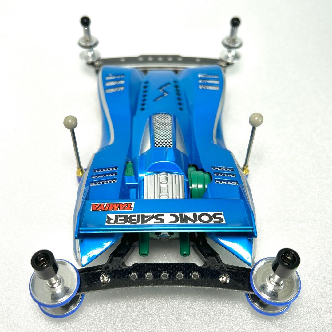ミニ四駆　ソニックセイバー　肉抜き　クリヤーブルー　シルバーリーフ　キャンディ