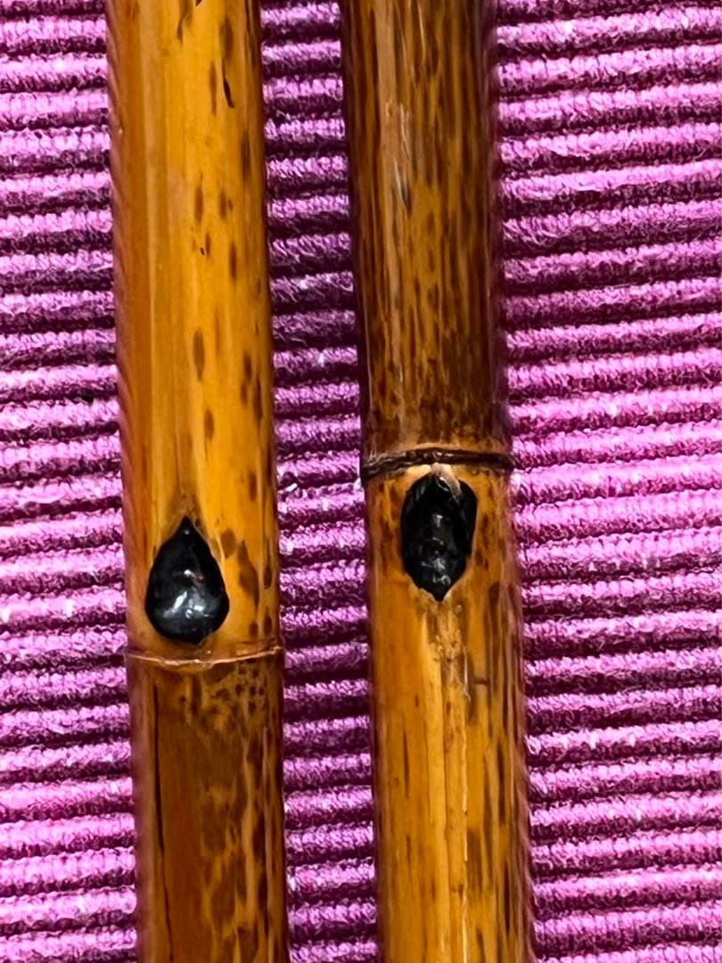 ヘラブナ釣りたも網 玉の柄と竿掛け(竹)