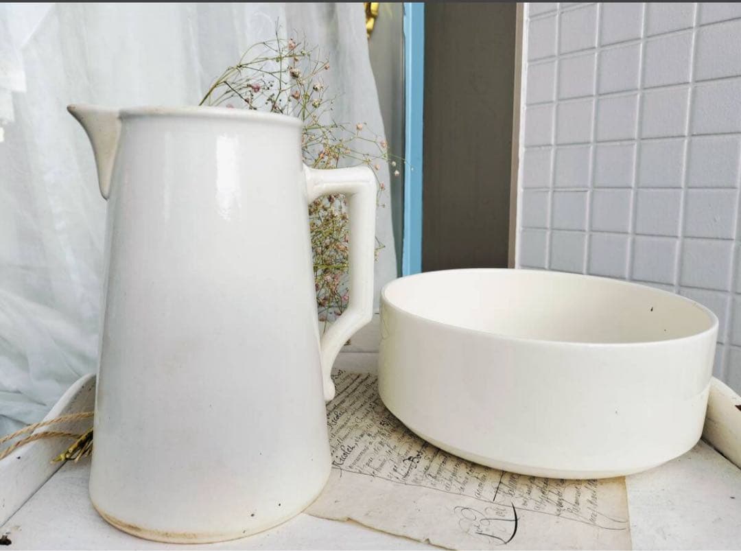 フランス　アンティーク　サルグミンヌ　ピッチャー　ボウル　ピシェ　蚤の市